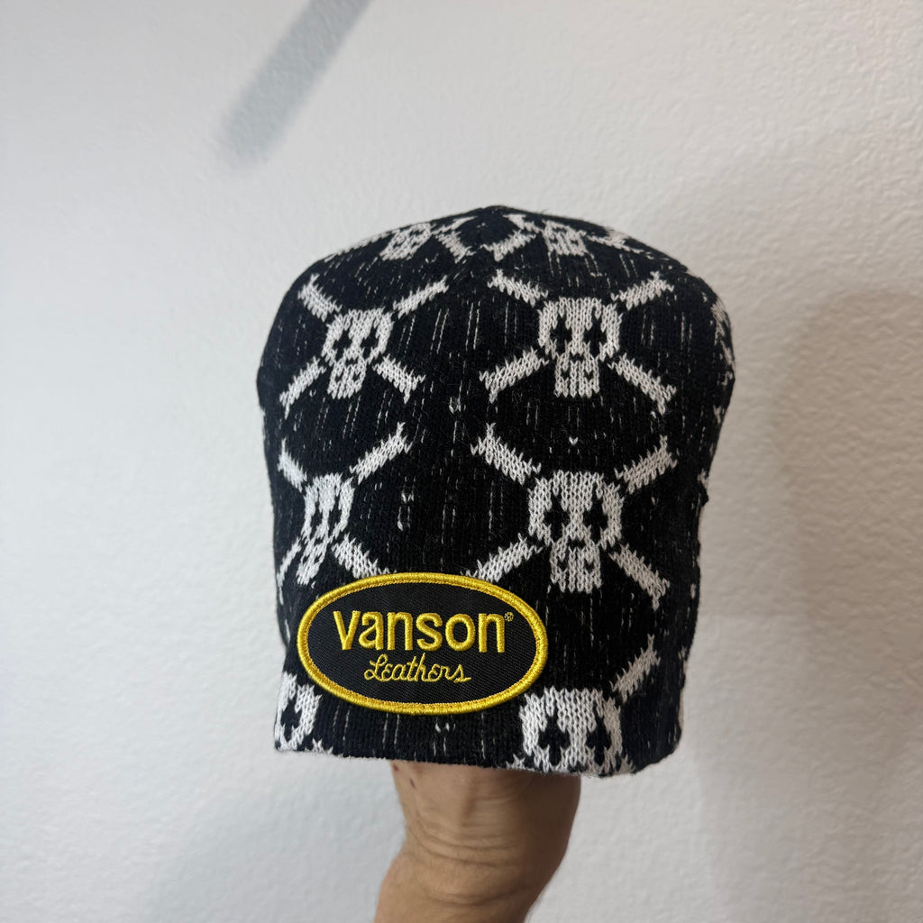 Supreme Vanson Leather Skulls Beanie Black