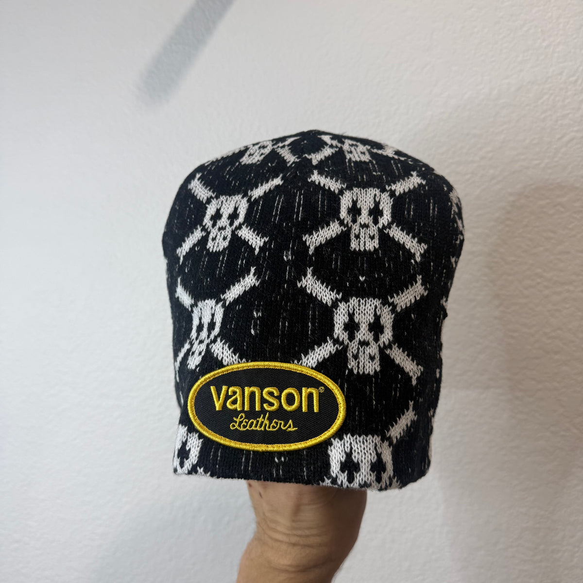 Supreme Vanson Leather Skulls Beanie Black