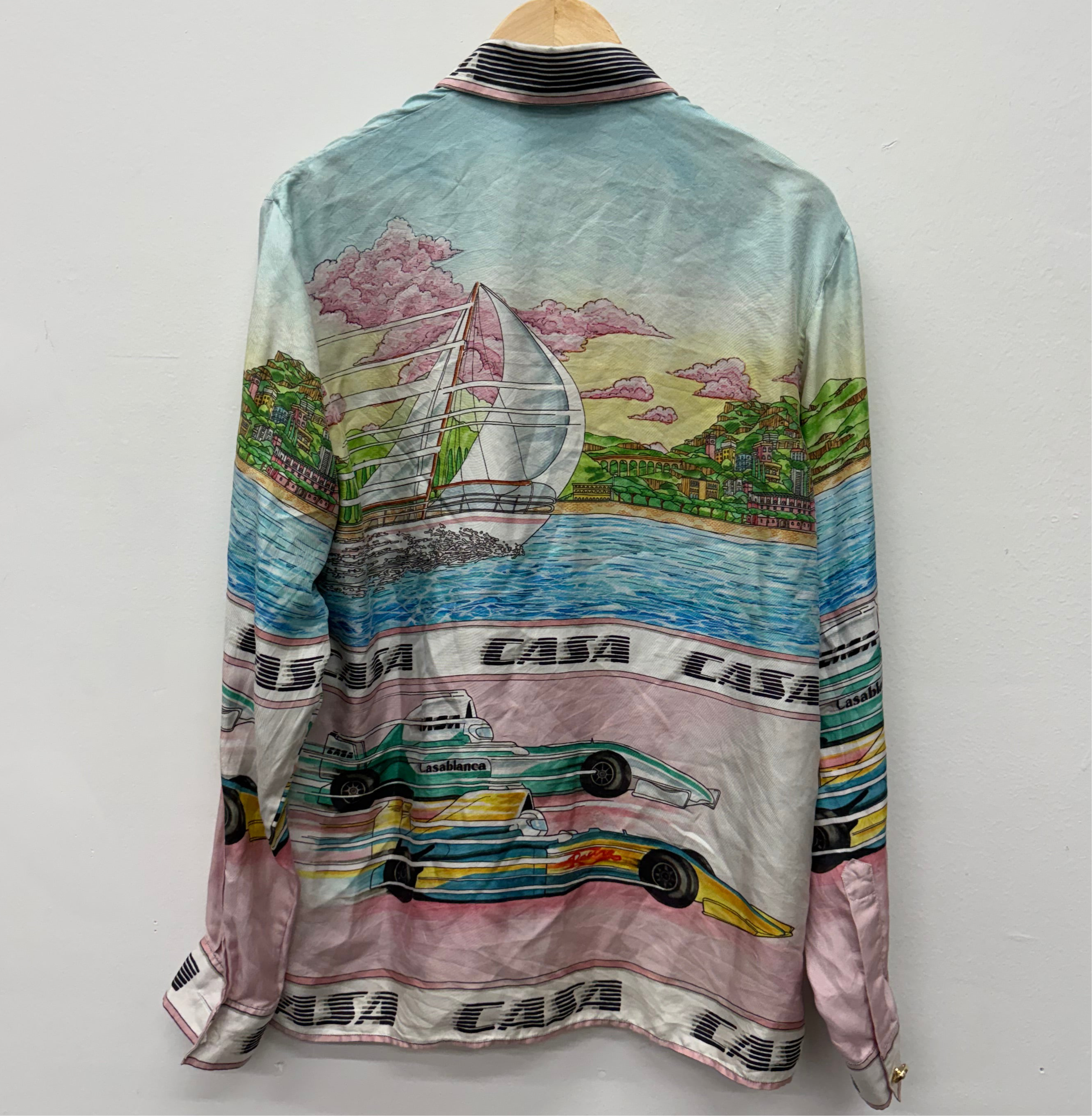 Casablanca Art of Racing Silk Button Shirt - Size M