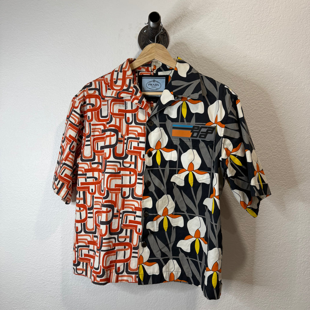Prada Split Button Up Shirt Tropical - Size S