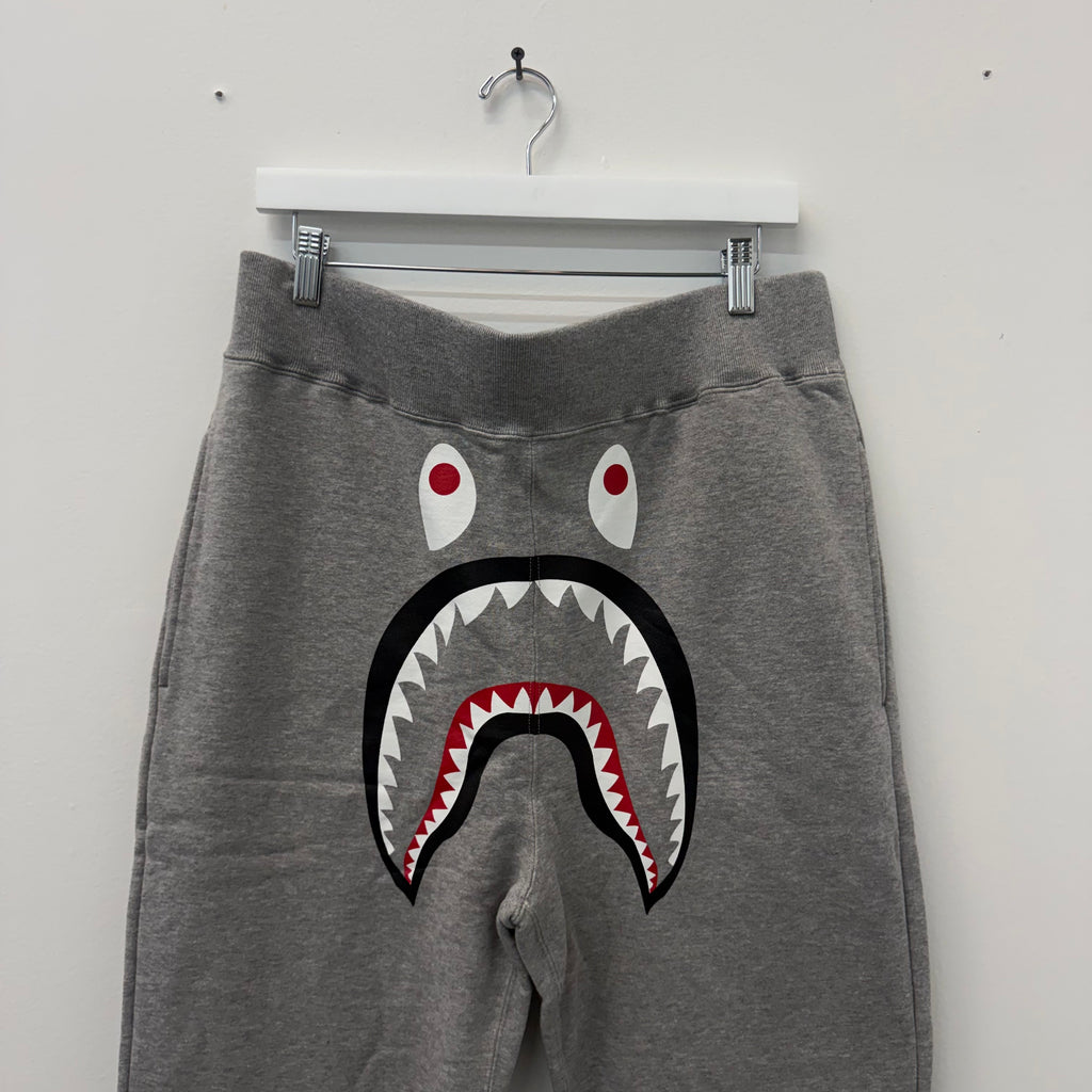 Bape A Bathing Ape Shark Logo Sweatpants Grey - Size XXL