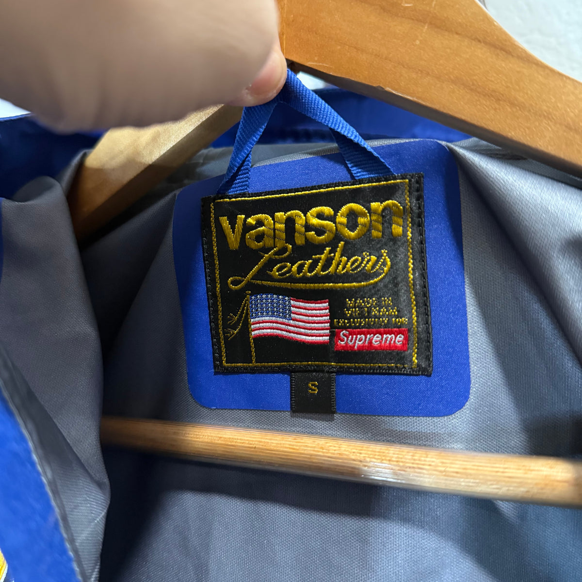 Supreme Vanson Leathers Gore-Tex Shell Jacket Green Blue - Size S