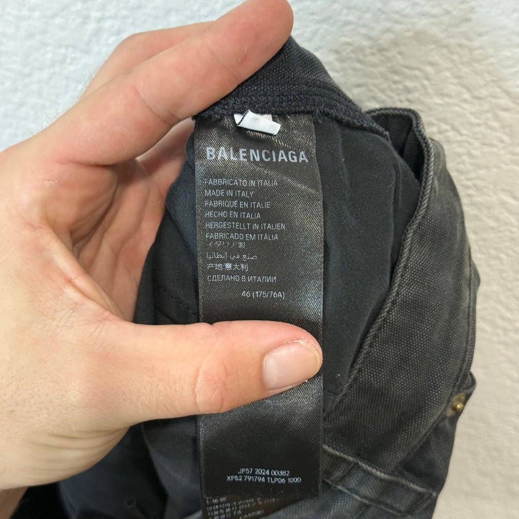 Balenciaga Double Knee Black Denim Pants - Size 46 (34)