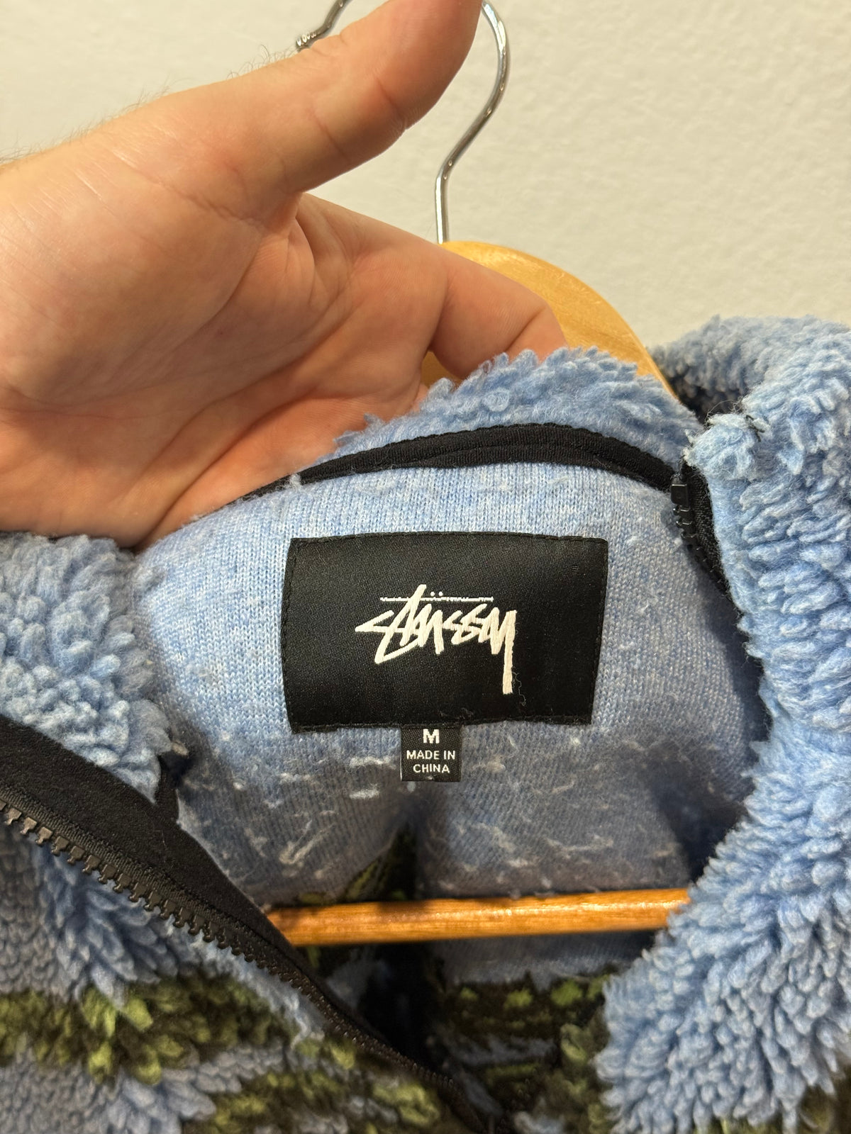 Stussy Hawaiian Fleece Sherpa Zip Jacket - Size M