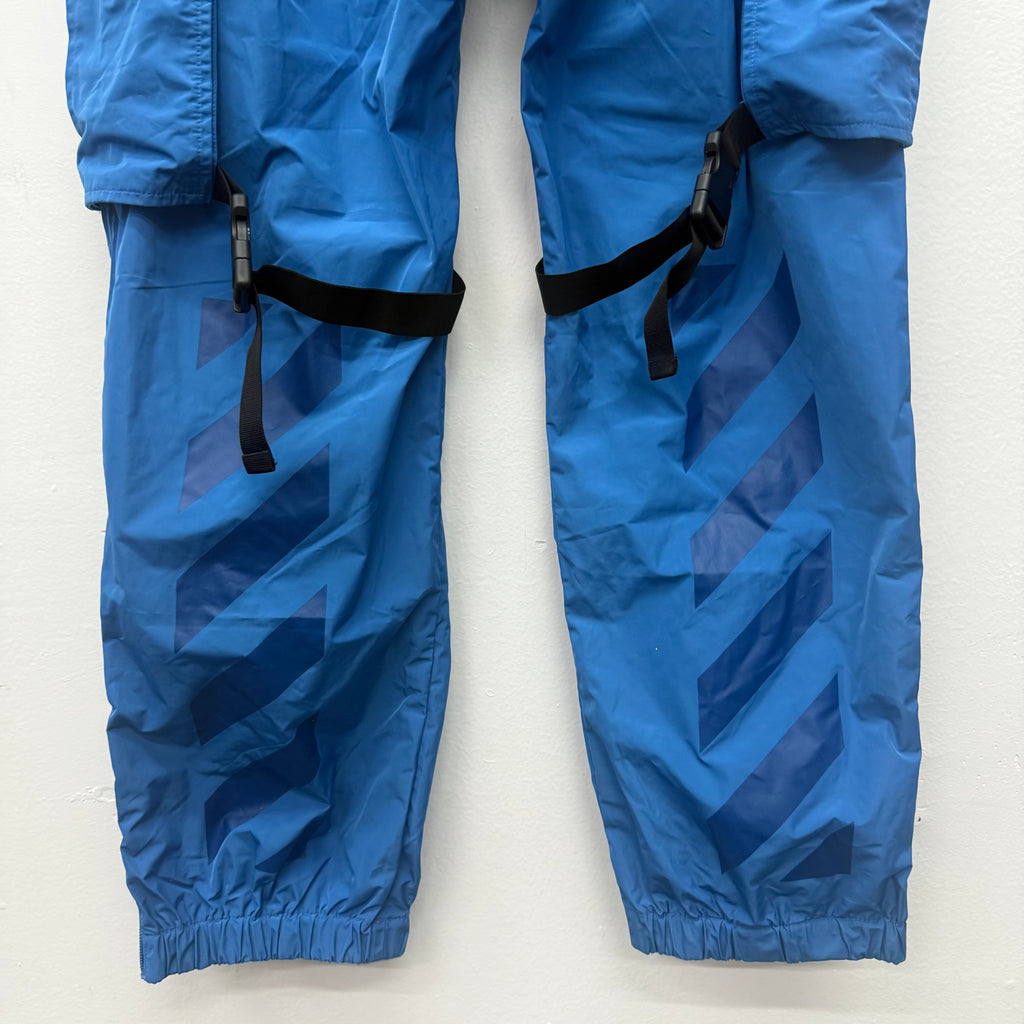 Off White FW22 Blue Cargo Track Pants - Size XL