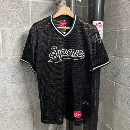 Supreme SS18 Mesh Baseball Jersey T-Shirt - Size L