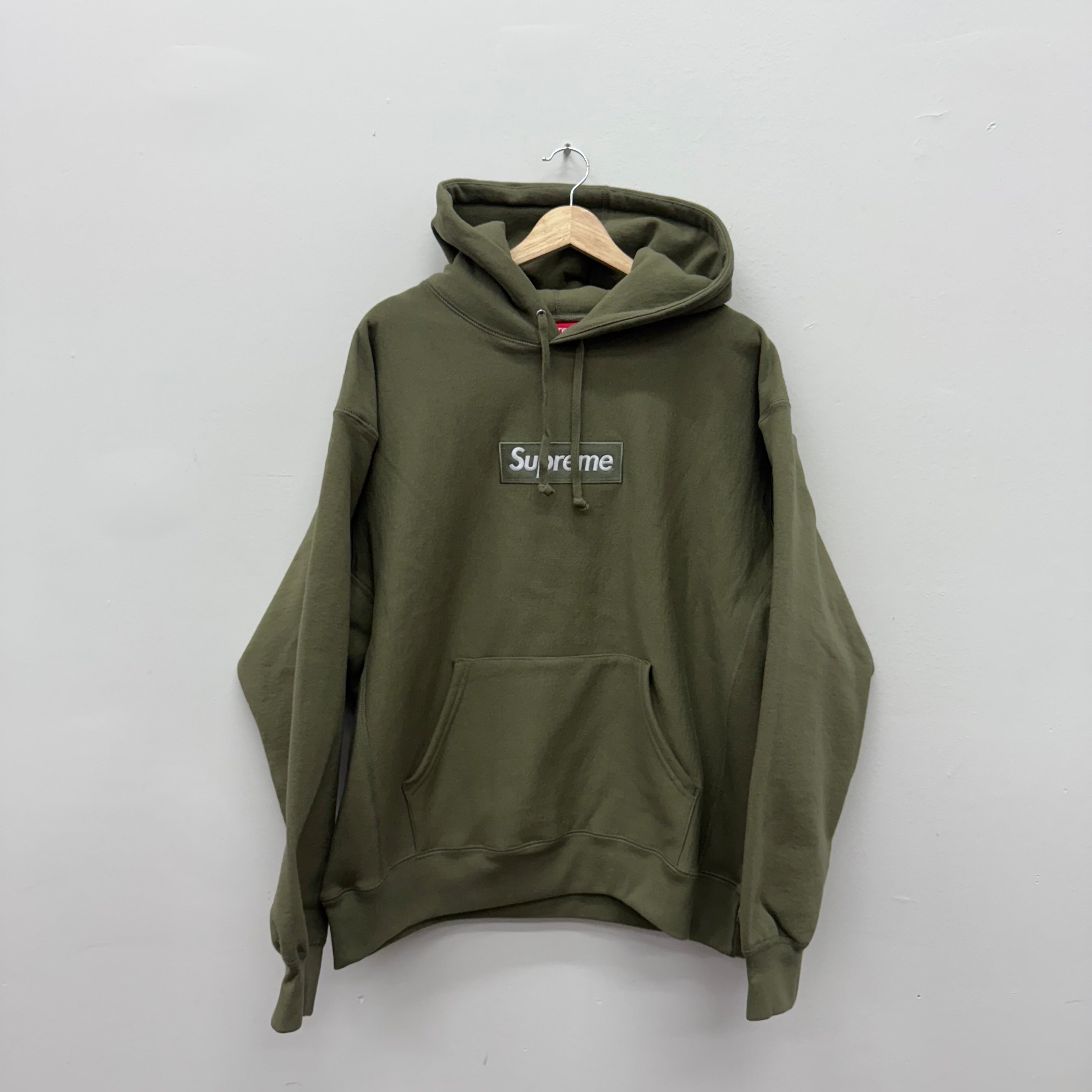 Supreme FW25 Olive Box Logo Hoodie - Size L