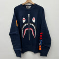 BAPE Navy Shark Crewneck - Size XL