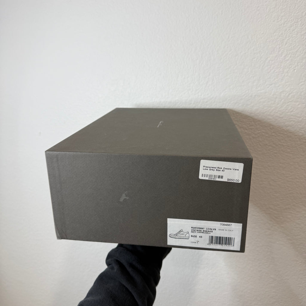 Rick Owens Mainline Leather Vintage Vans Gray Sneakers - Size 43 (10)