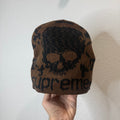 Supreme Vanson Leather Skulls Beanie Brown