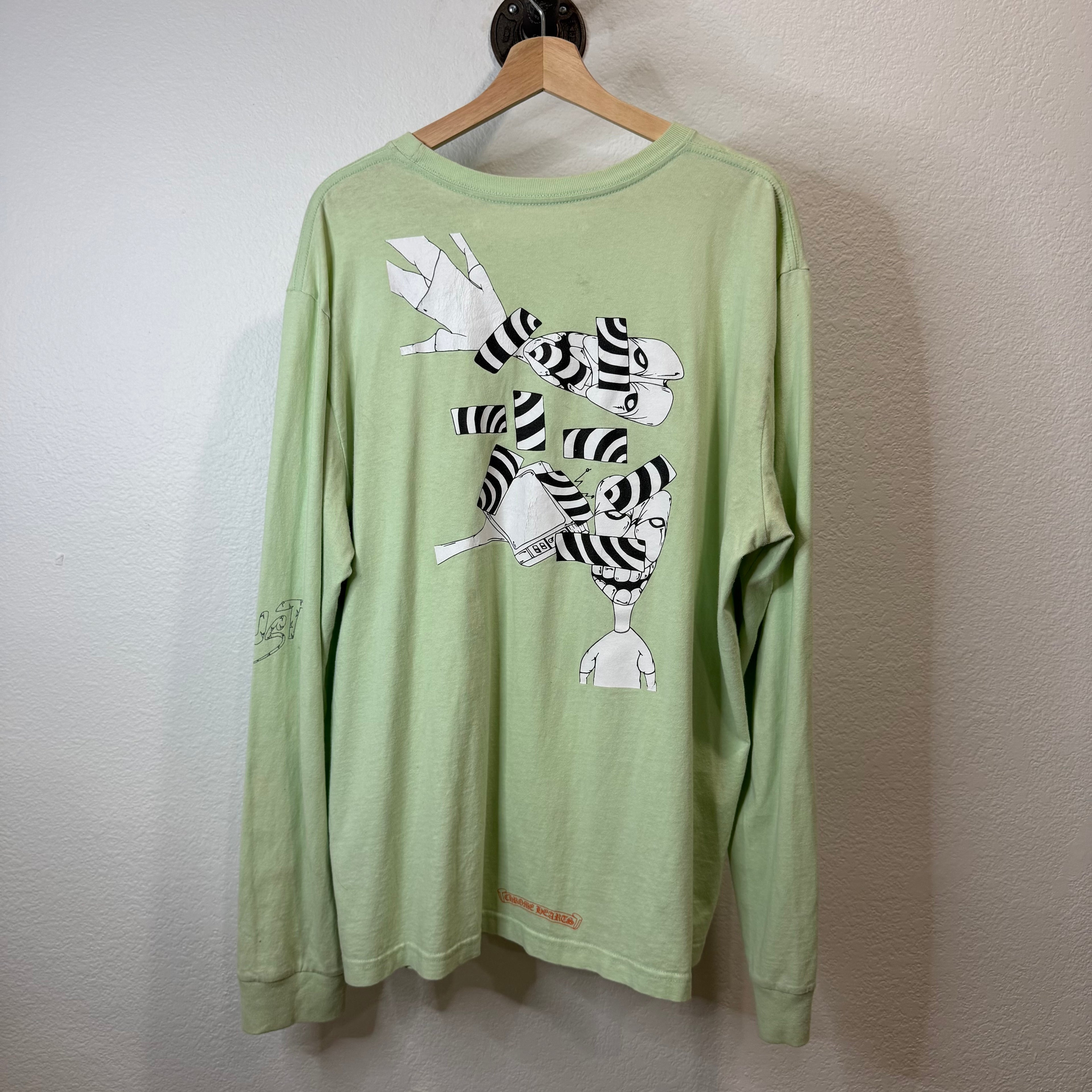 Chrome Hearts Matty Boy Lust Green Longsleeve Shirt - Size XL