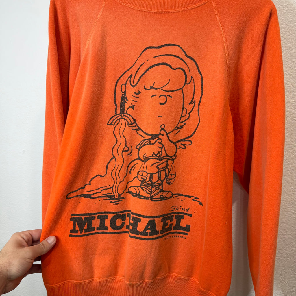 Saint Michael Snoopy Peanuts Linus Crewneck Orange - Size S