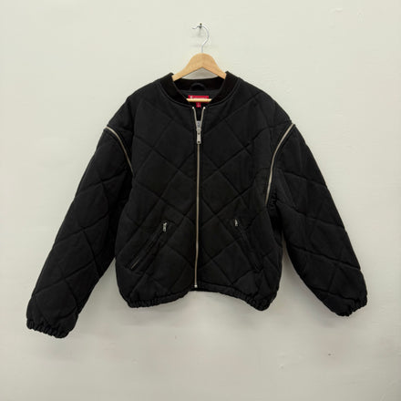 Supreme Zip-Off Sleeve Quilted Bomber Jacket - Size XL