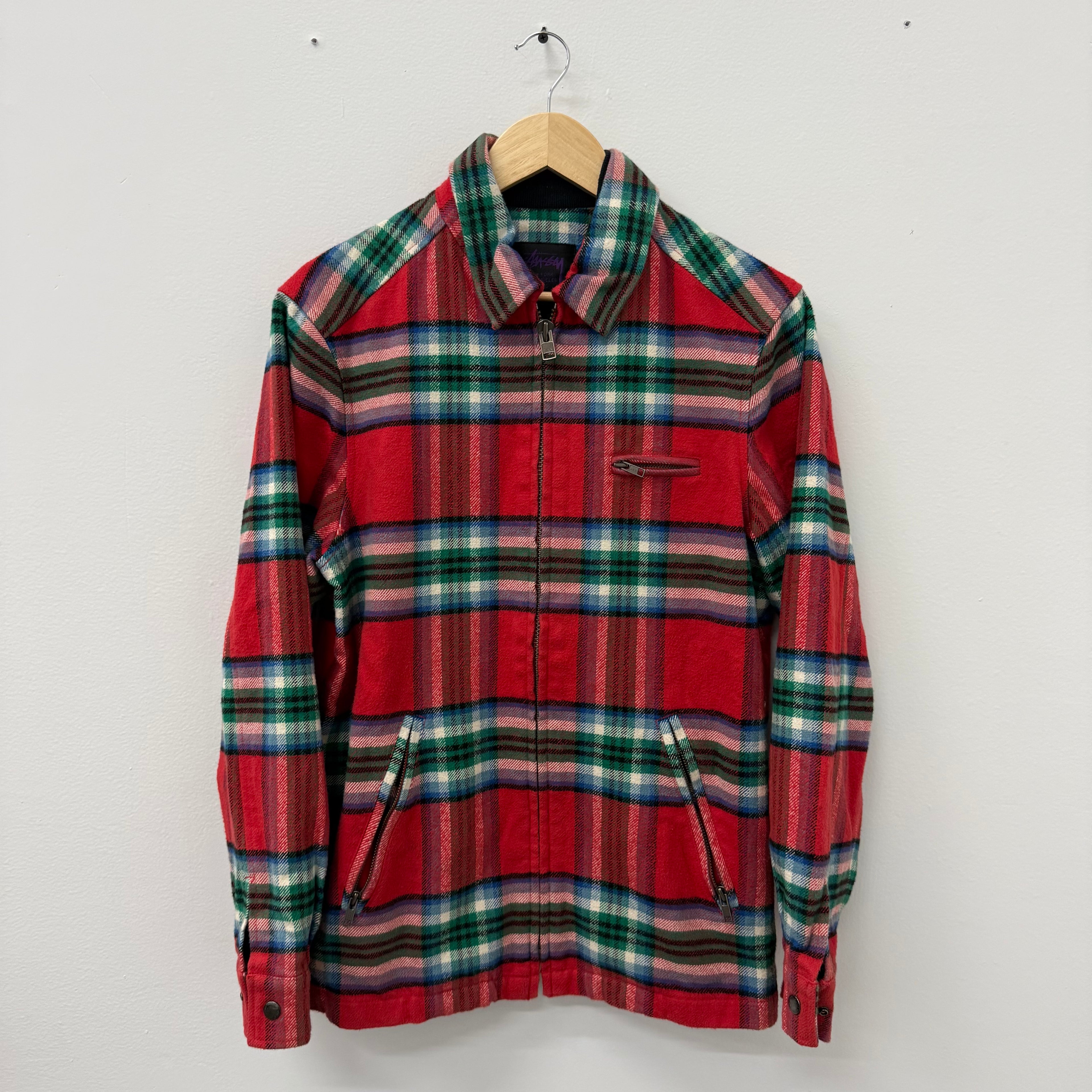 Stussy Plaid Flannel Work Zip - Size M