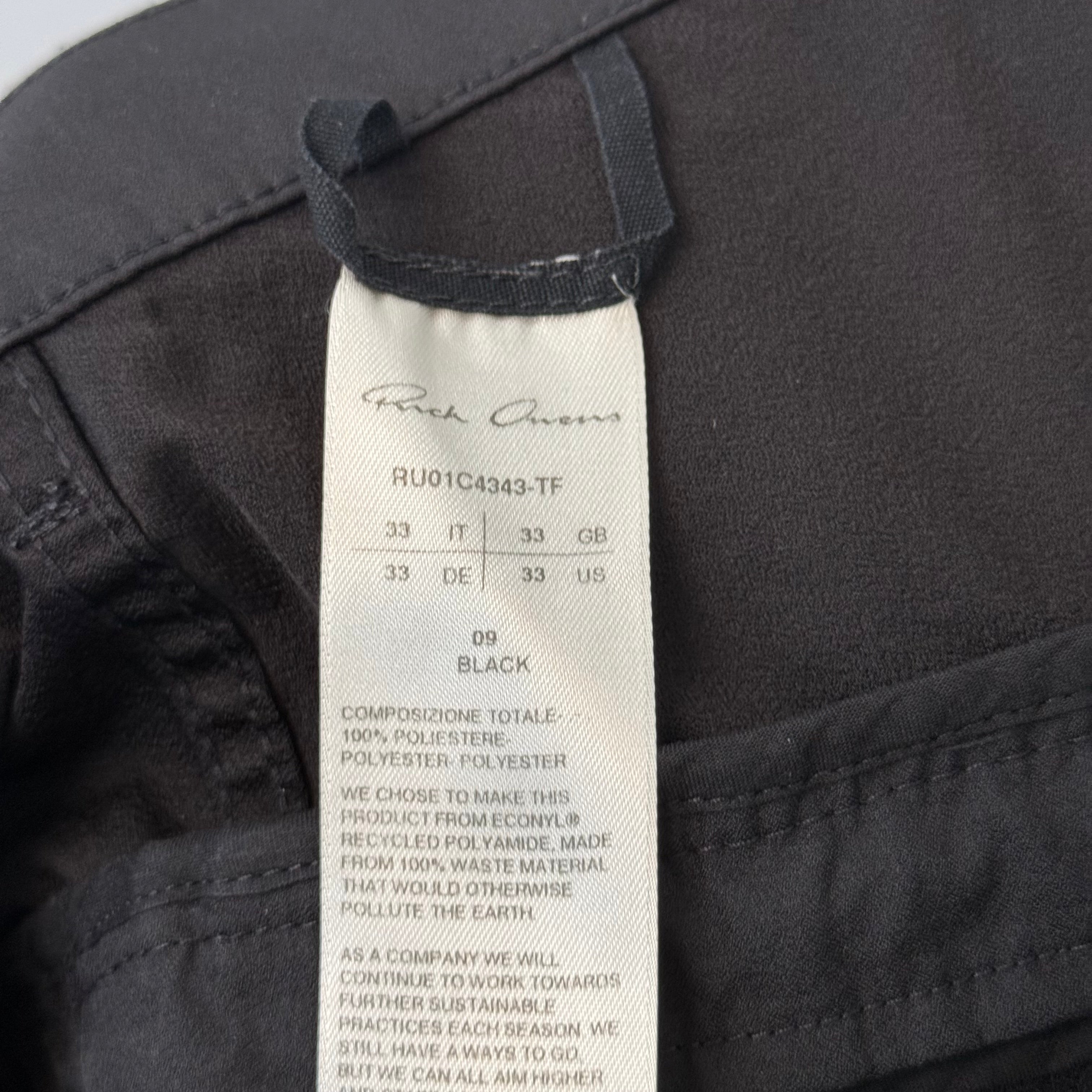 Rick Owens Banana Temple Black Pants - Size 33