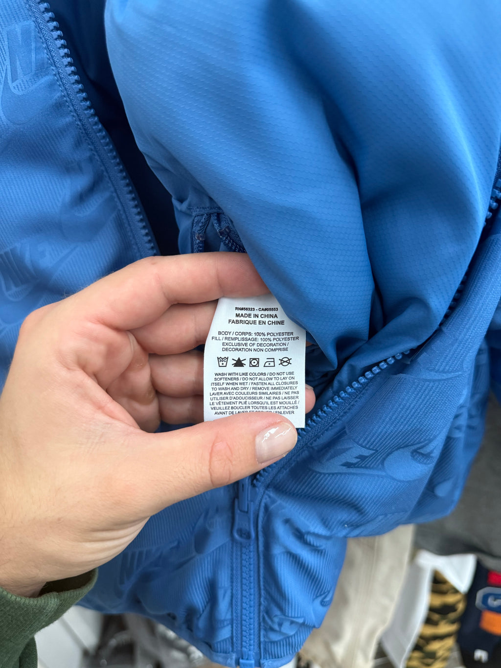 Supreme Nike Snakeskin Blue Puffer Jacket - Size M