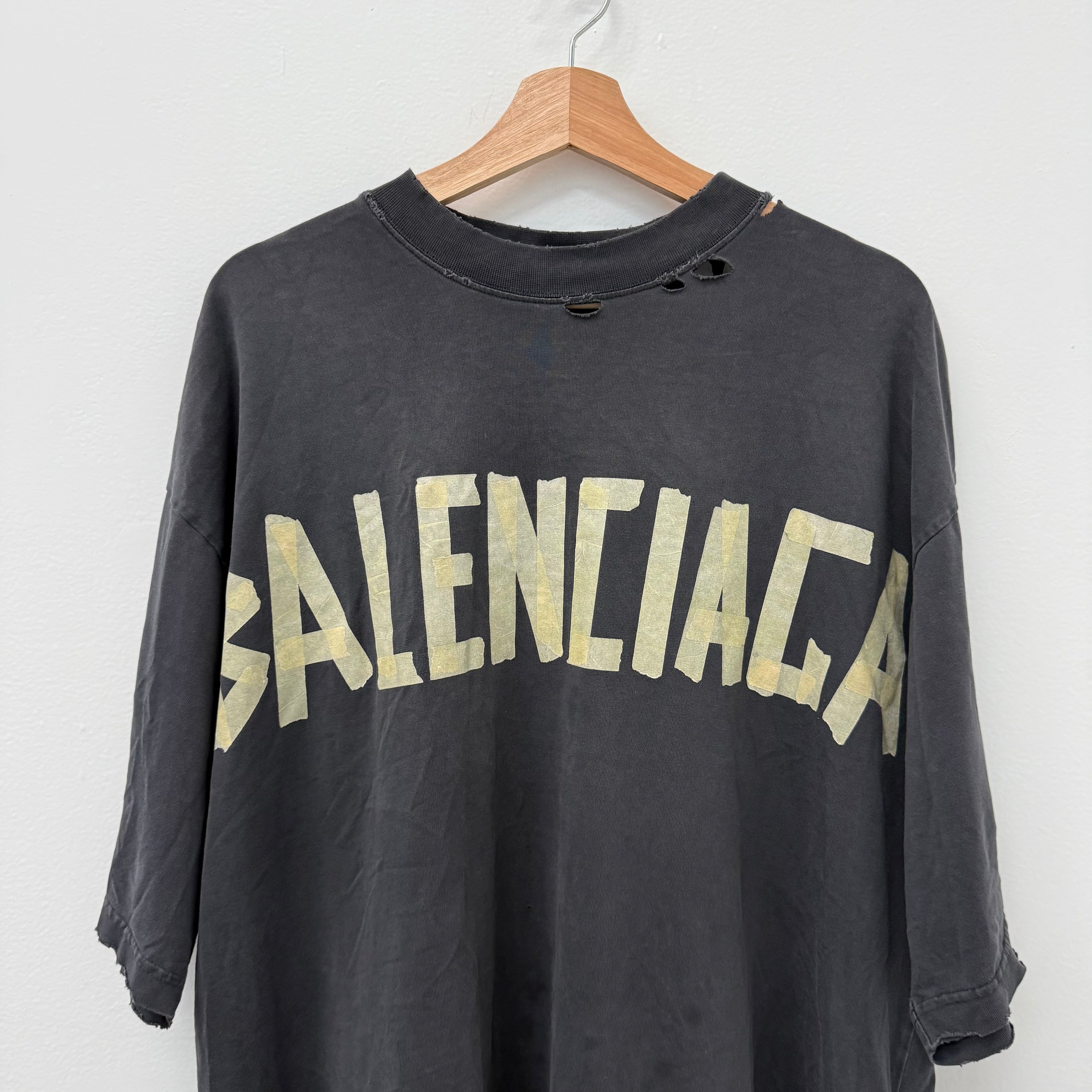 Balenciaga Tape Logo T-Shirt - Size XL