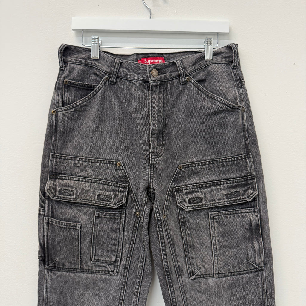 Supreme Black Cargo Denim Jeans - Size 30