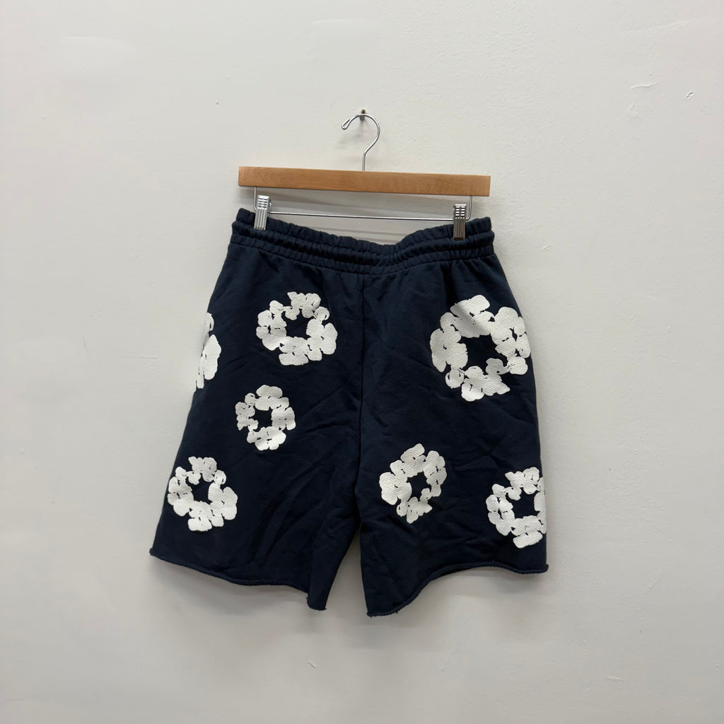 Denim Tears Wreath Sweatshorts Blue Navy - Size L