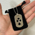 Chrome Hearts Dagger Dogtag Silver Necklace