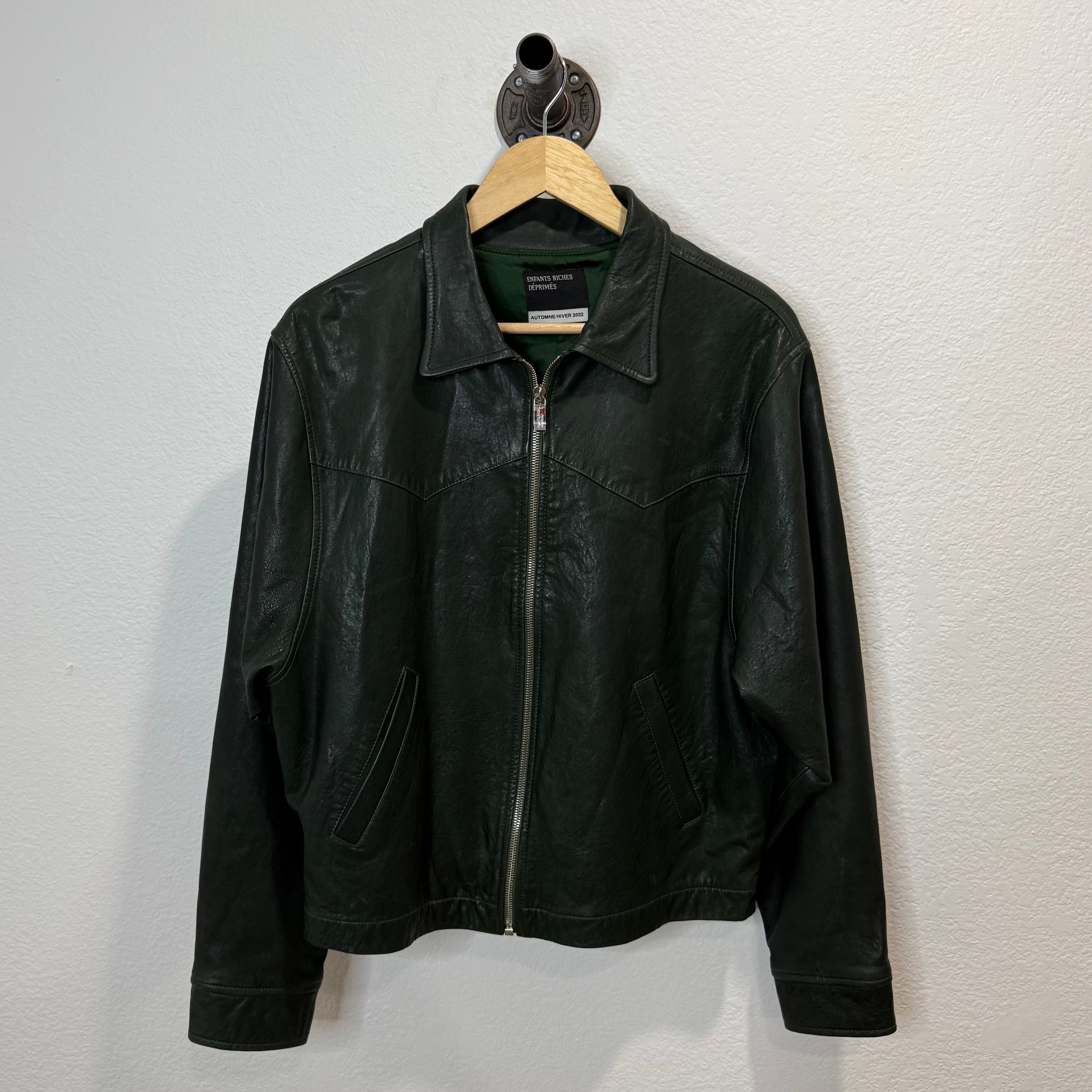 ERD Enfants Riches Deprimes Green Leather Western Jacket - Size M