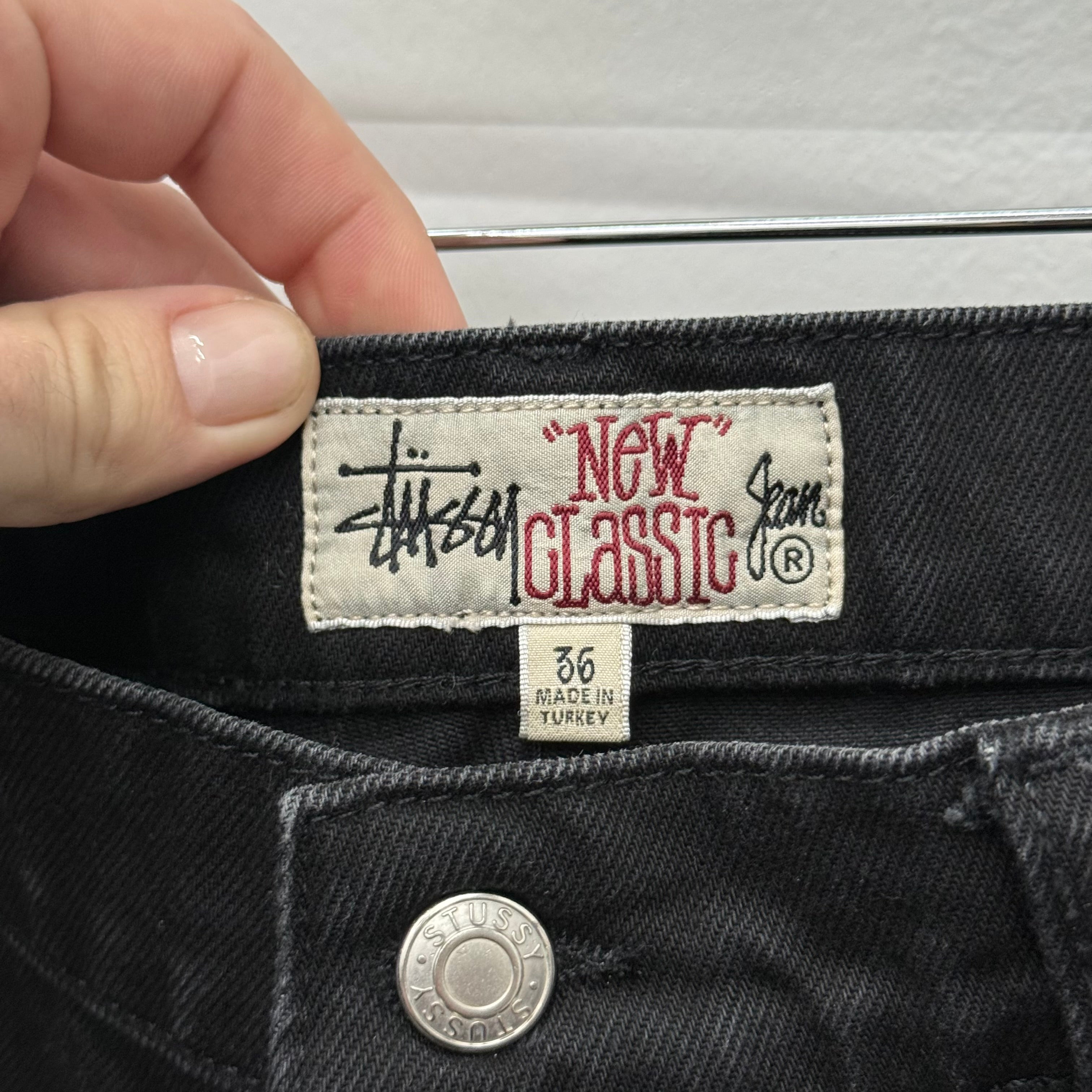 Stussy Black New Classic Denim Jeans - Size 36