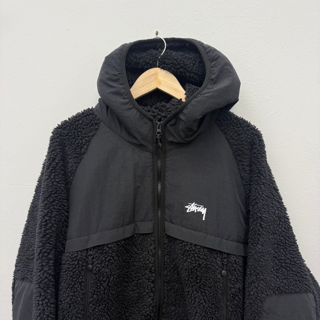 Stussy Fleece Zip Hooded Jacket - Size XL