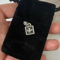 Chrome Hearts Pave Diamond Square Frame Pendant Silver