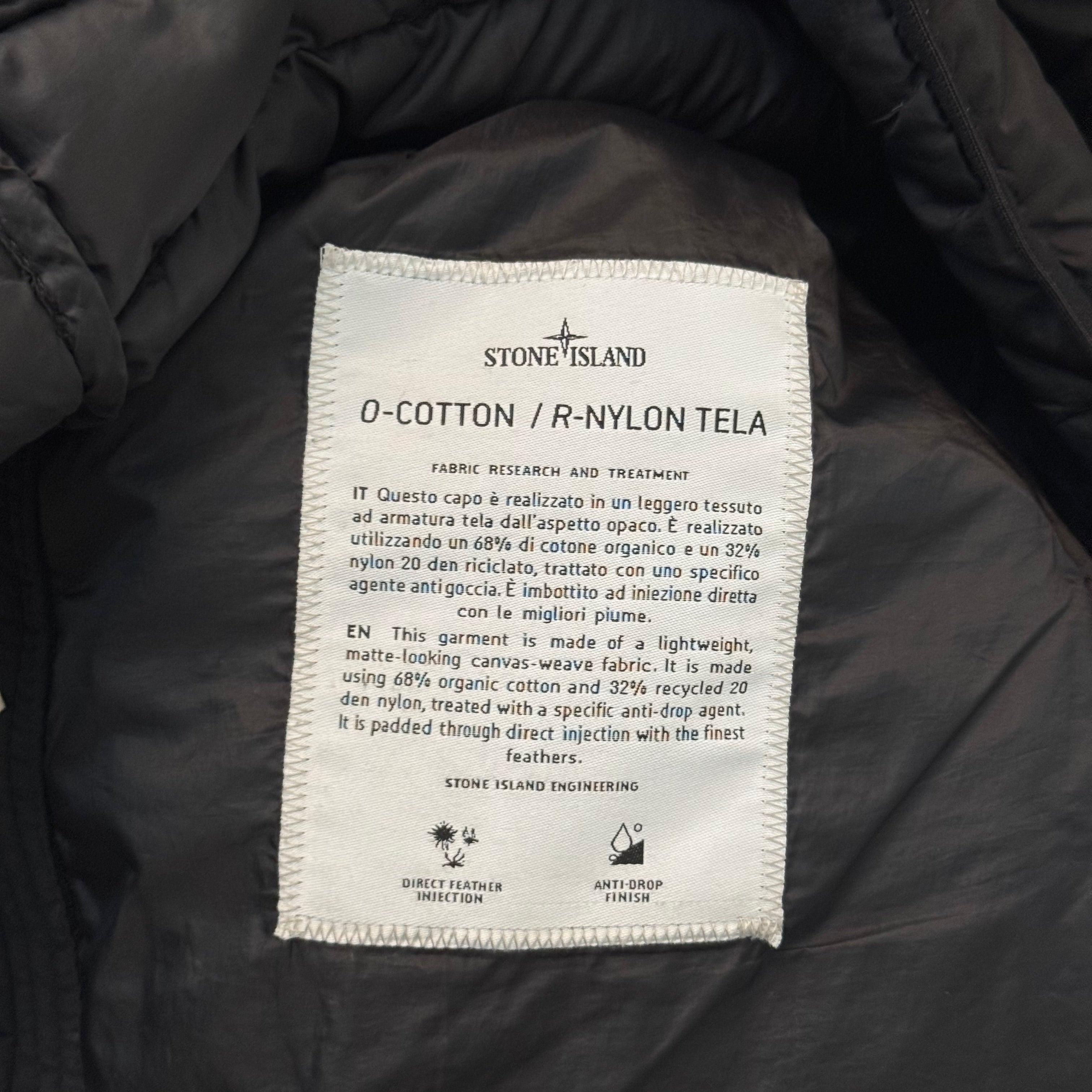 Stone Island Hooded Puffer Jacket Black - Size S