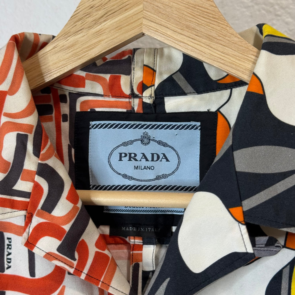 Prada Split Button Up Shirt Tropical - Size S