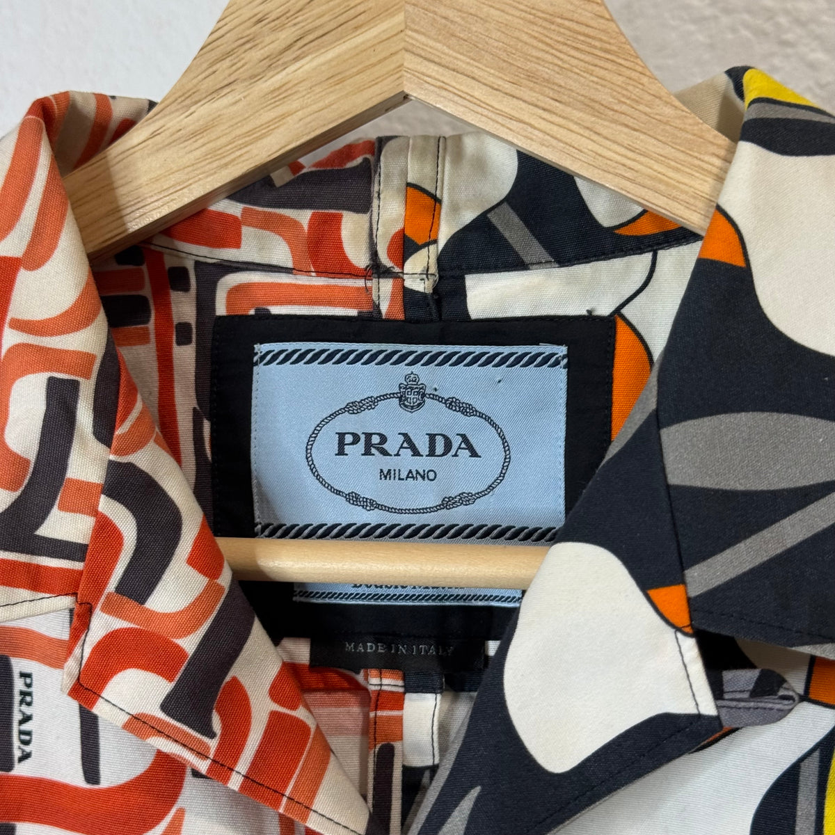 Prada Split Button Up Shirt Tropical - Size S