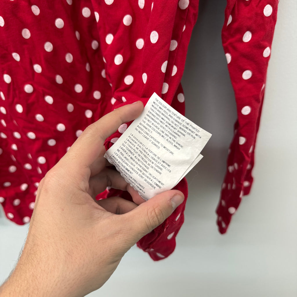 CDG Play Polka Dot Longsleeve Shirt - Size XL