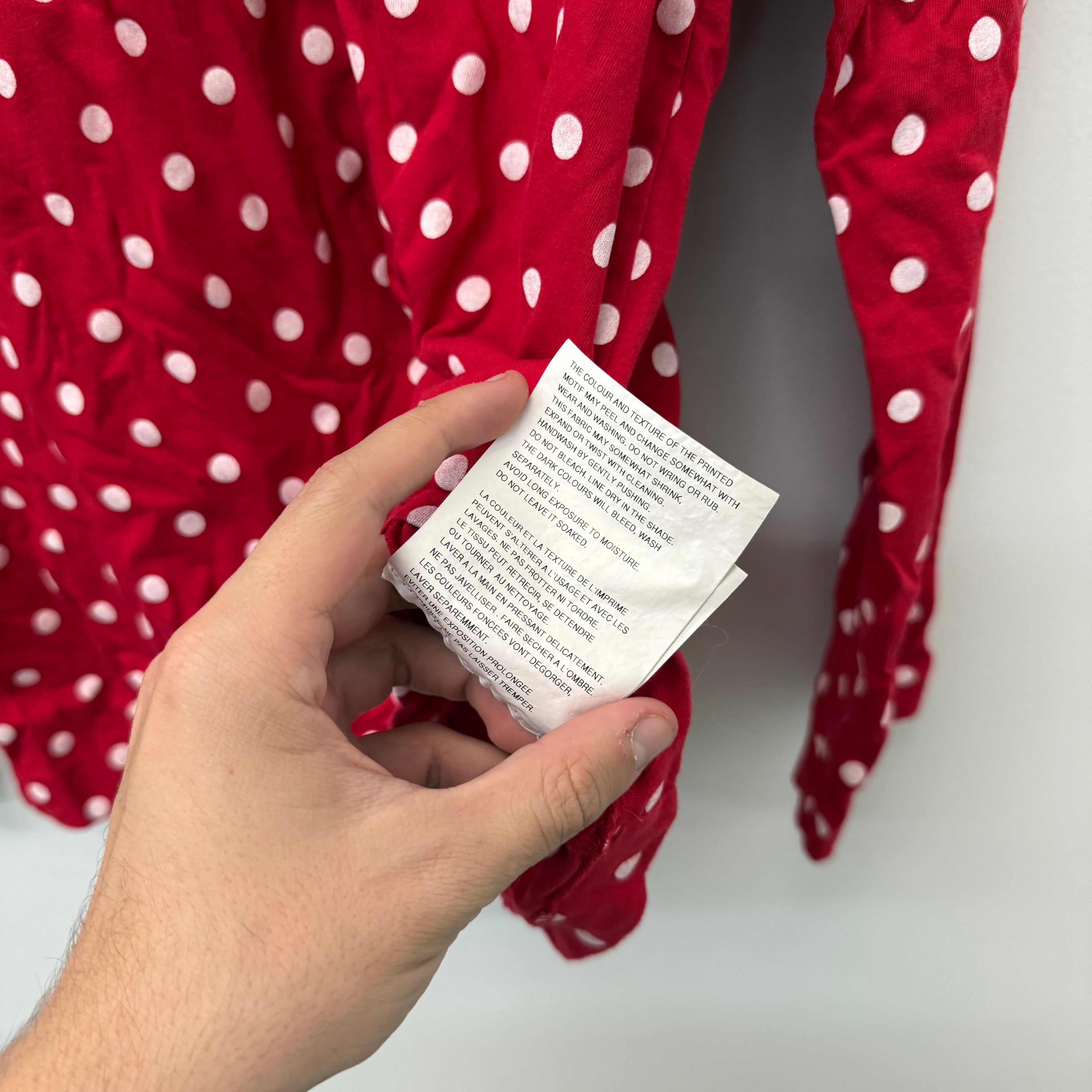 CDG Play Polka Dot Longsleeve Shirt - Size XL