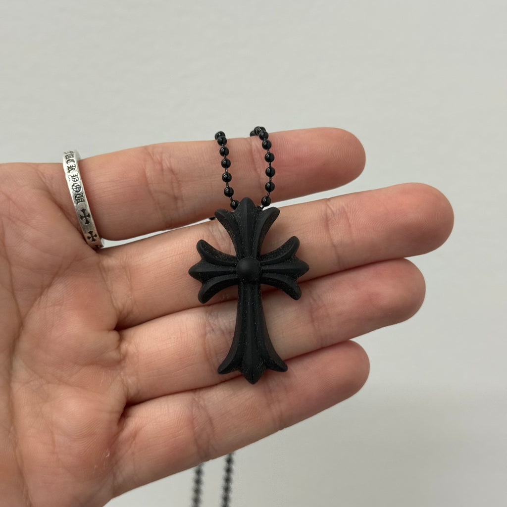 Chrome Hearts Silicone Black Cross Pendant