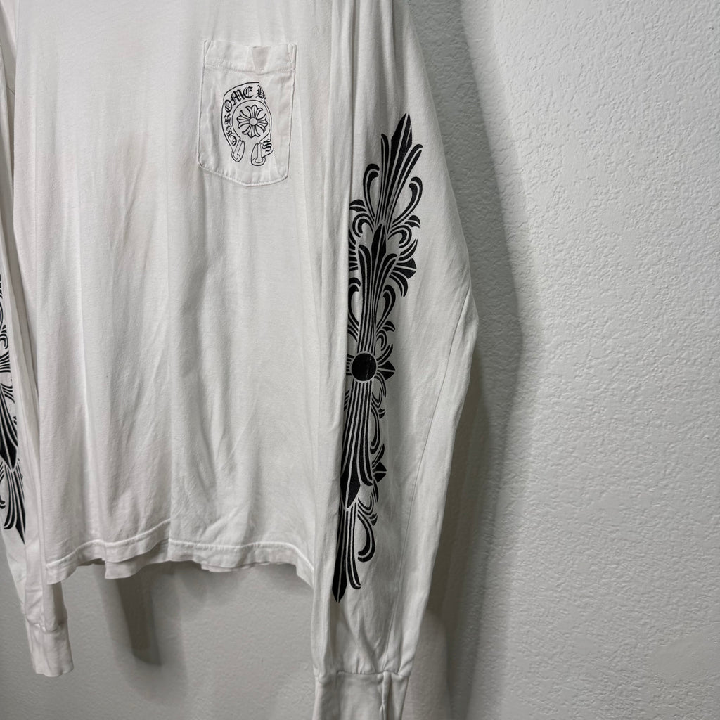 Chrome Hearts Malibu Floral Longsleeve Shirt White - Size XL