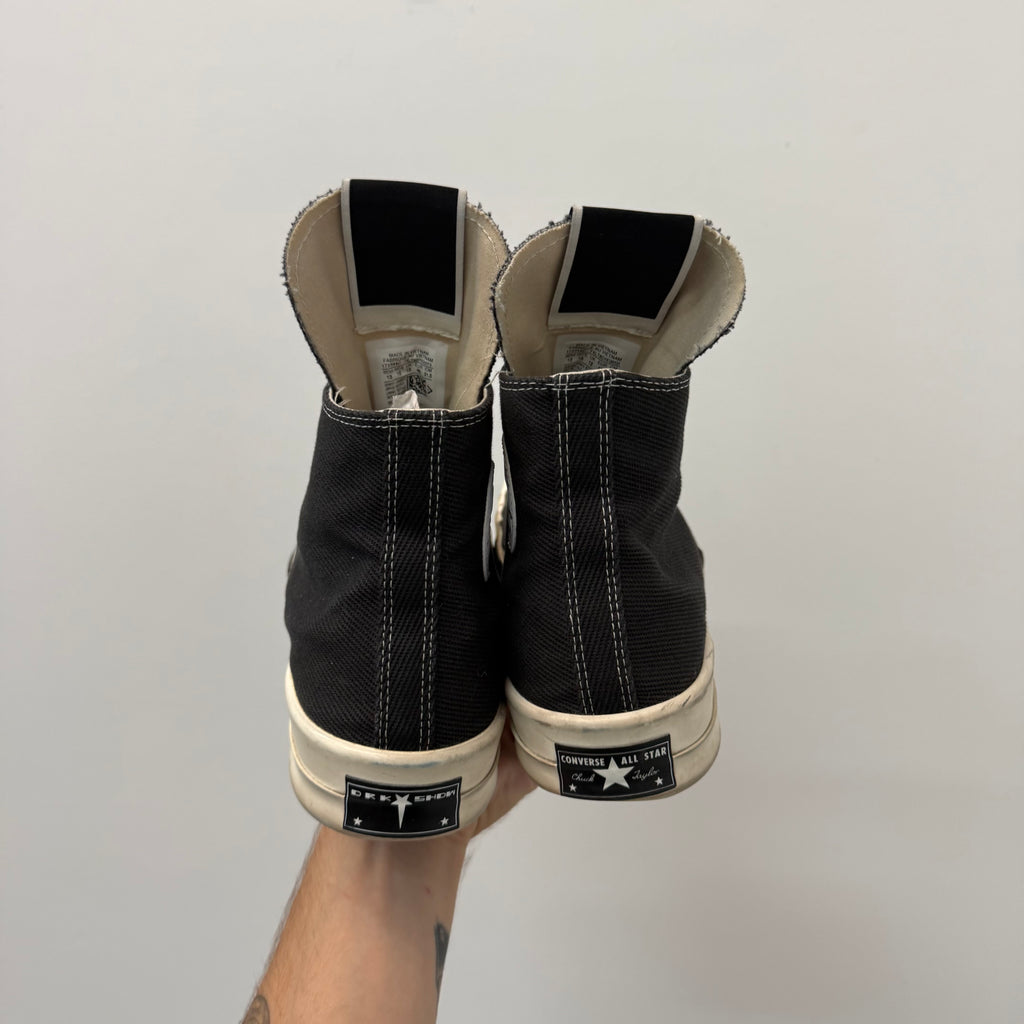 Rick Owens Converse Chuck Taylor Hi Black Sneakers - Size 13