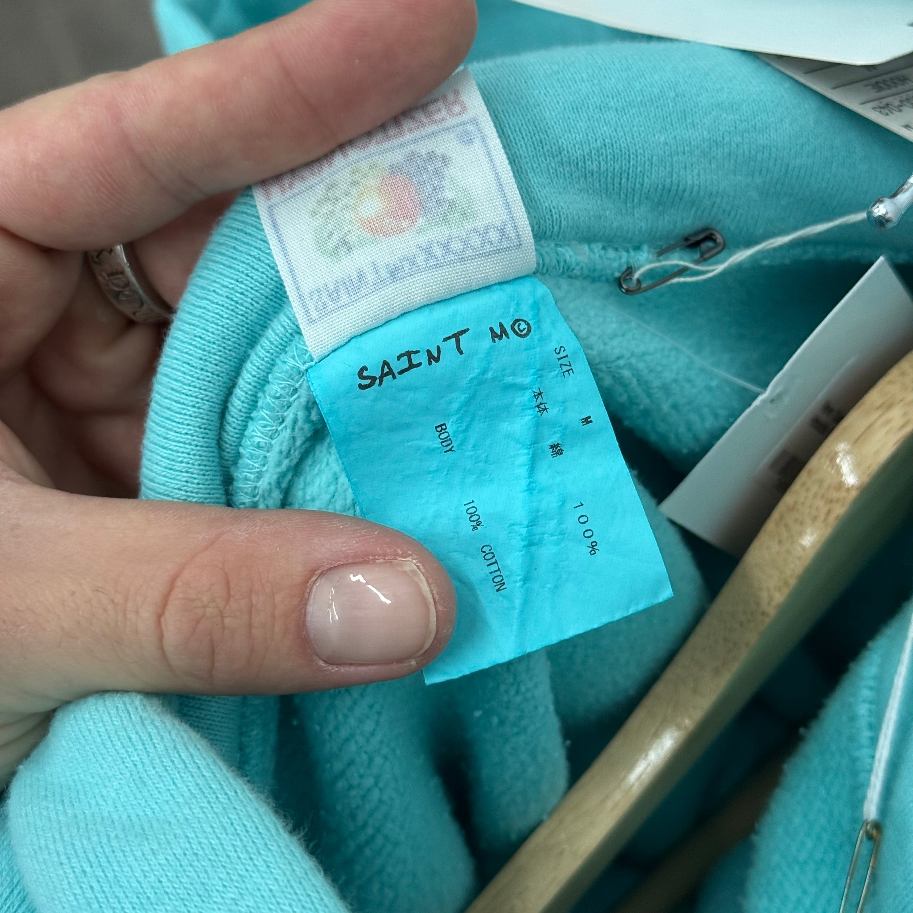 Saint Michael Ribon Blue Hoodie - Size M