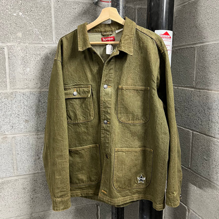 Supreme SS22 Olive Denim Chore Coat - Size L