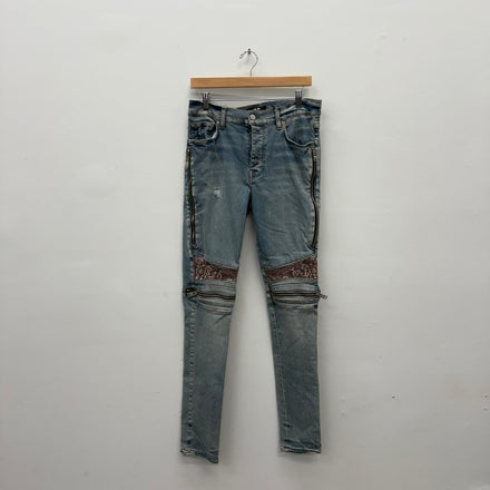 Amiri Bandana Zipper Denim Jeans - Size 33