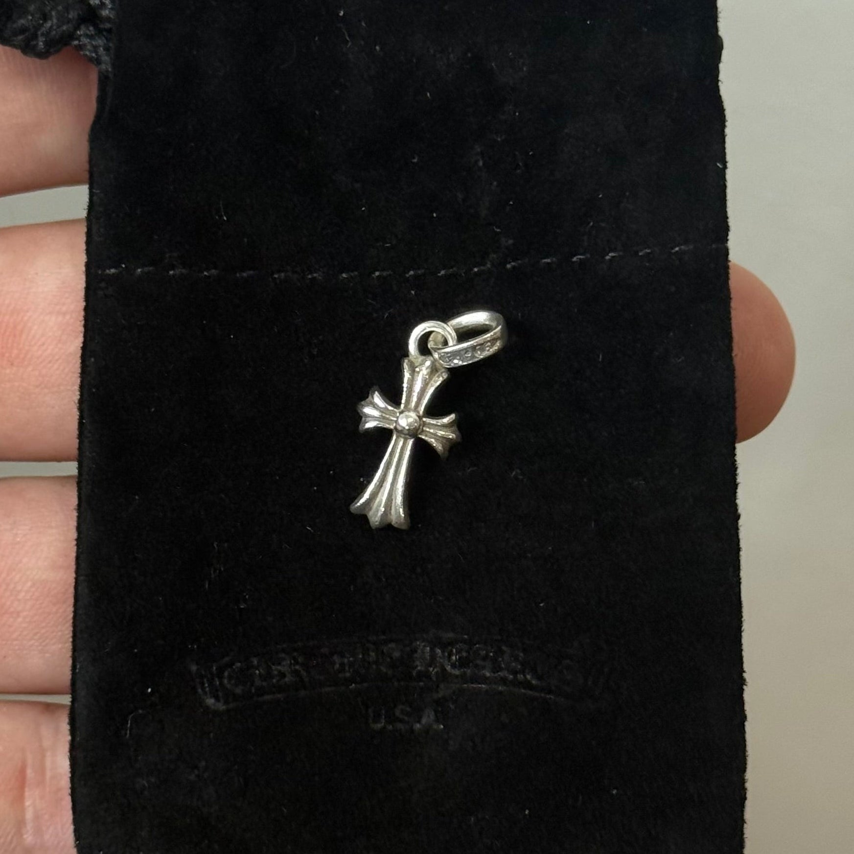 Chrome Hearts Baby Fat Cross Pendant Silver