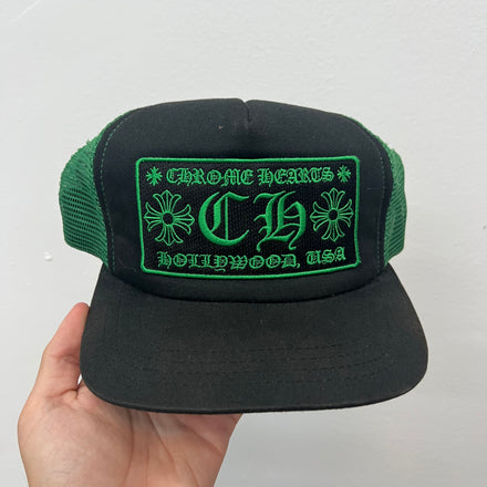 Chrome Hearts Green Hollywood Trucker Hat