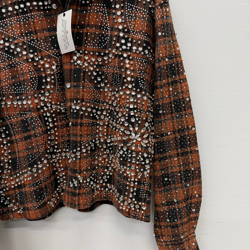 Vale Spider Web Crystal Flannel Brown