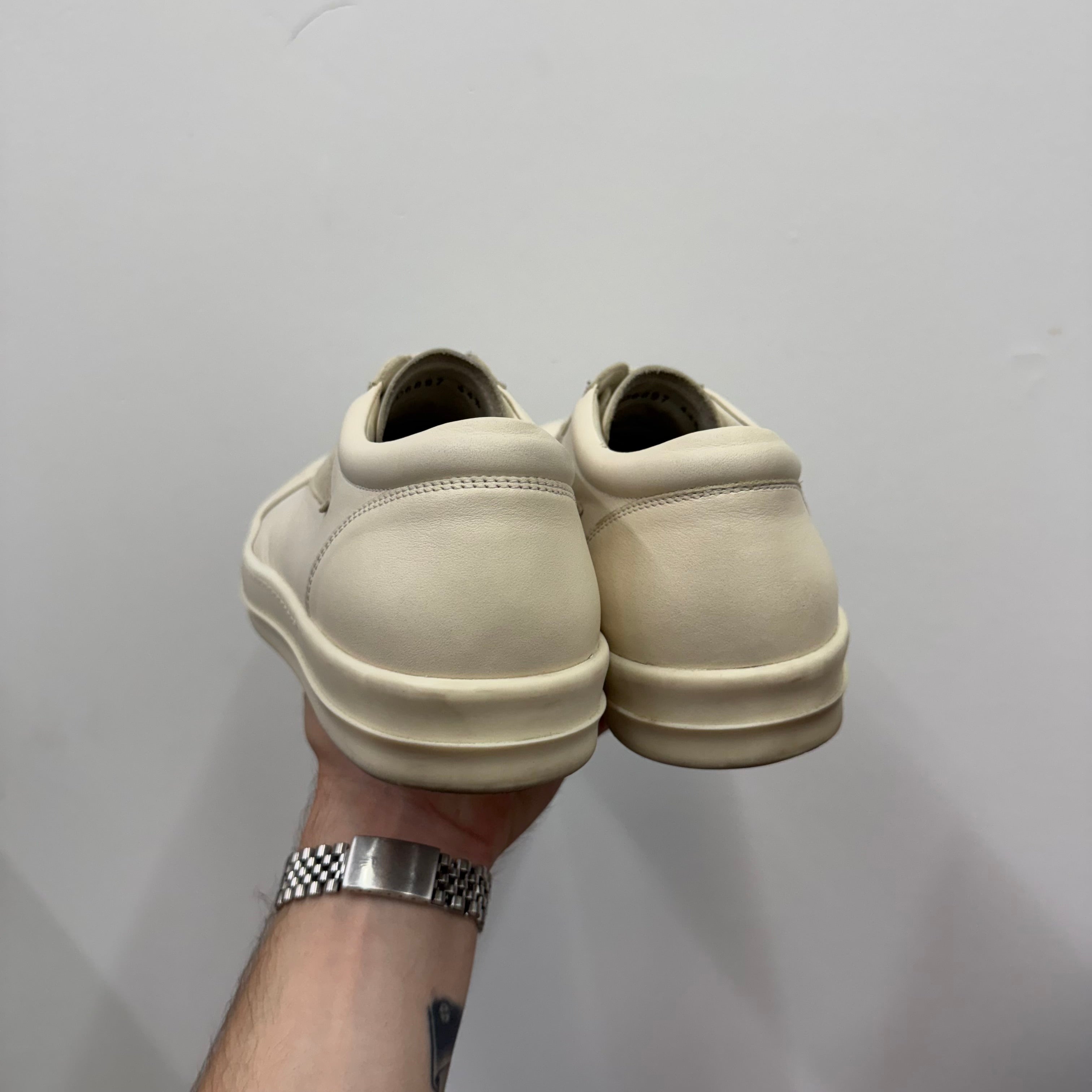 Rick Owens Mainline White Leather Vintage Vans Sneakers - Size 44.5 (US 11.5)