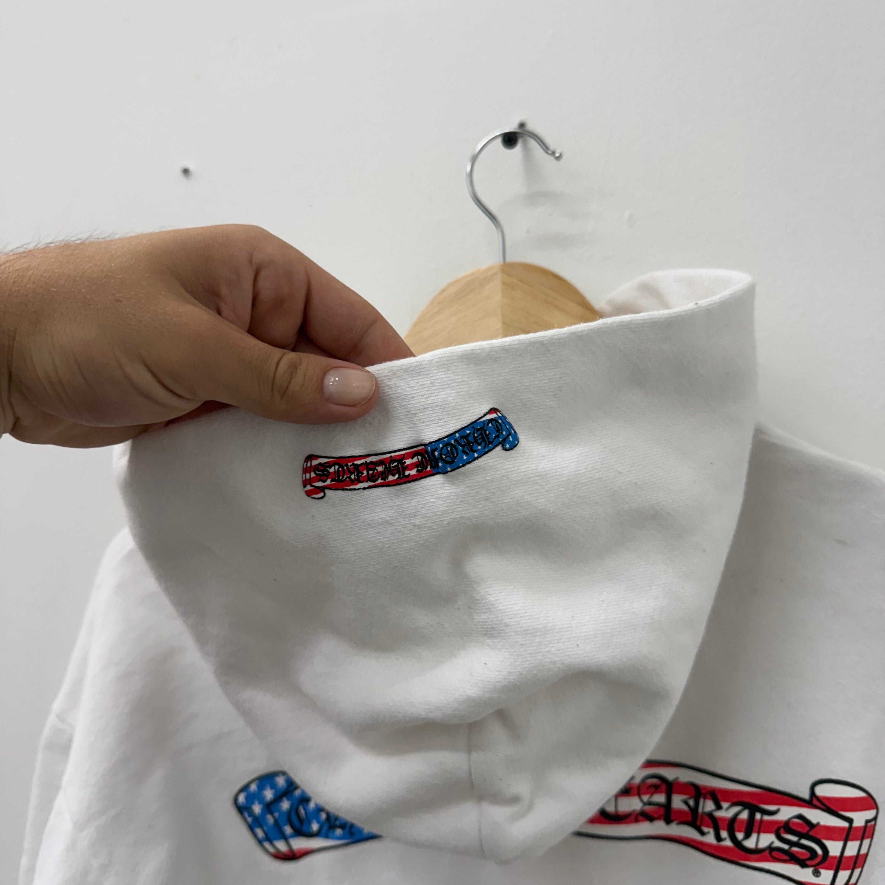 Chrome Hearts Matty Boy USA Hoodie White - Size S