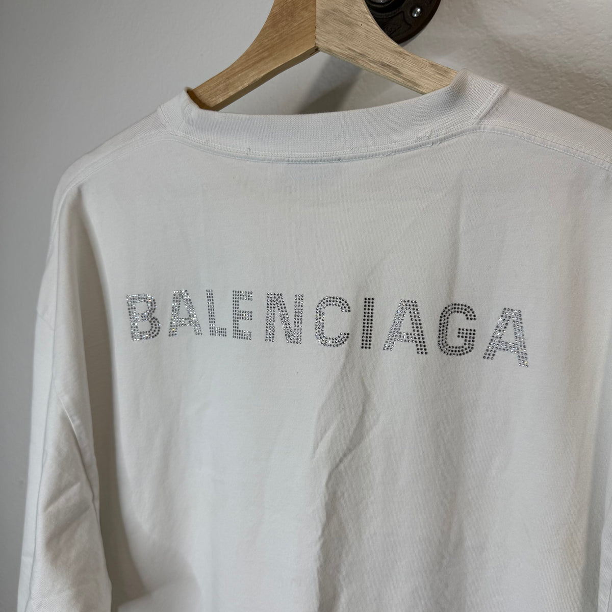 Balenciaga Rhinestone Logo T-Shirt - Size M (XL)