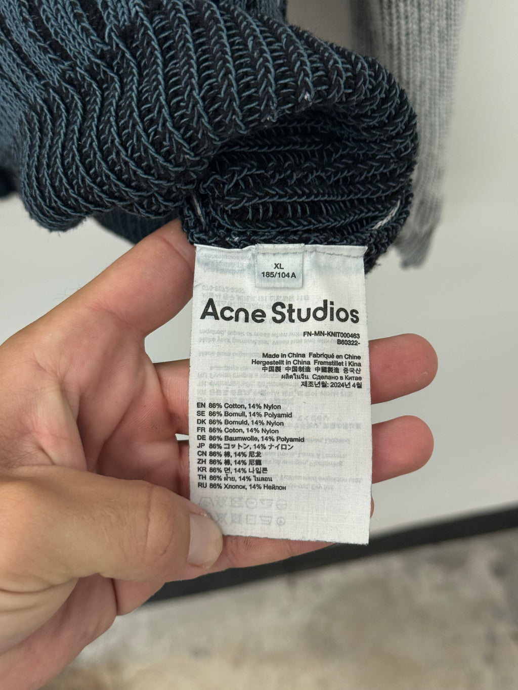 Acne Studios Acid Wash Knit Crewneck - Size XL