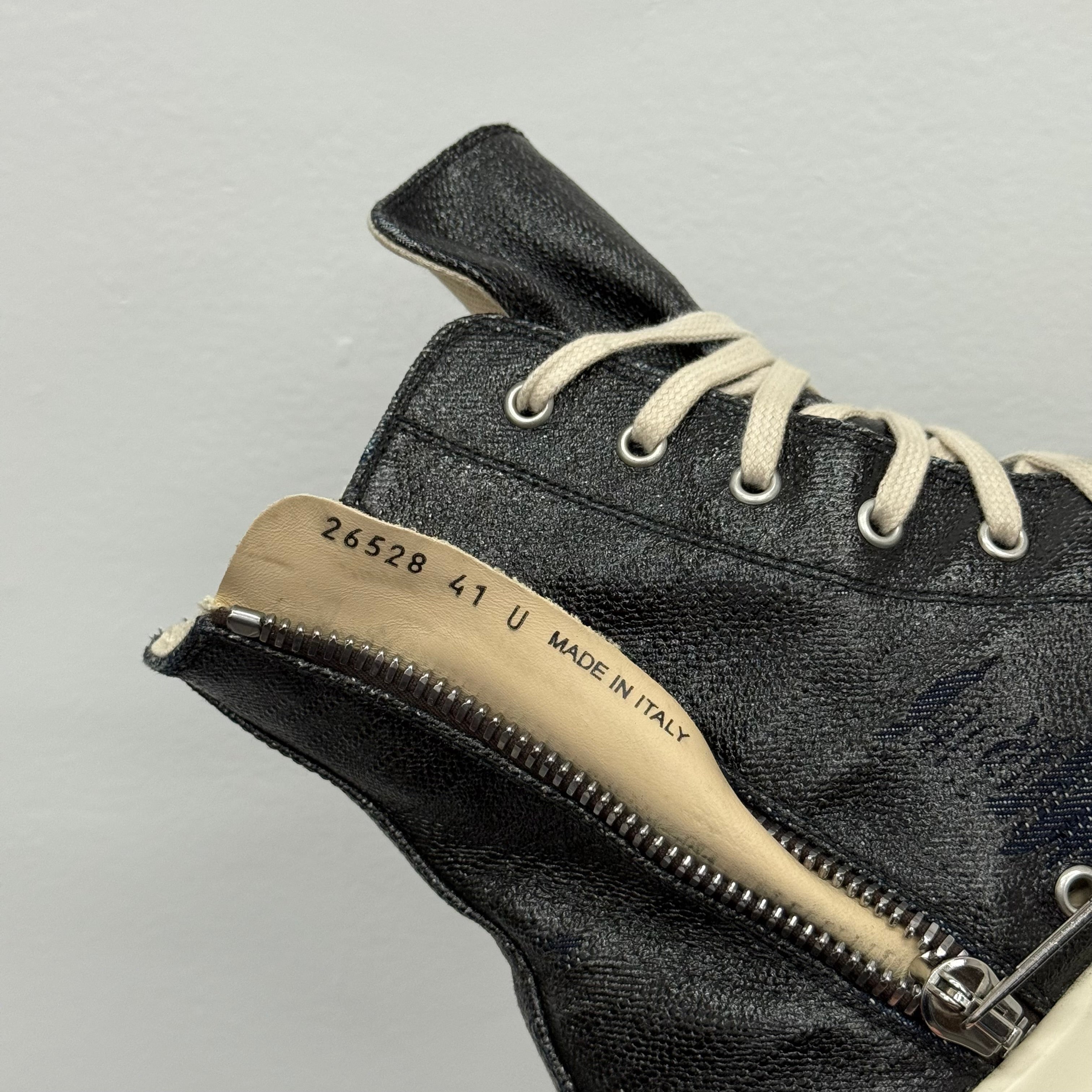 Rick Owens Denim Ramone High Sneakers - Size 41 (US 8)