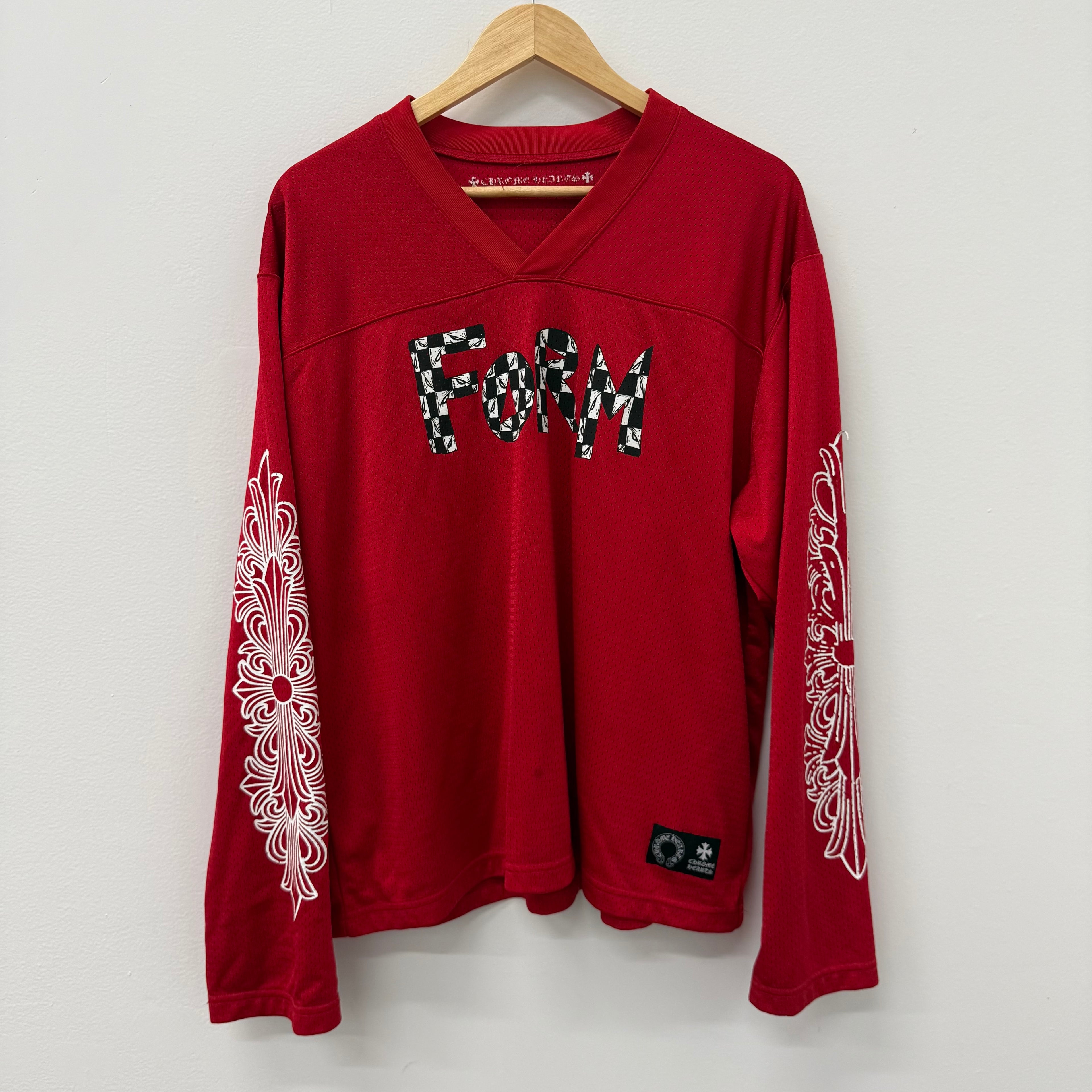 Chrome Hearts Matty Boy Form Red Longsleeve Jersey - Size L