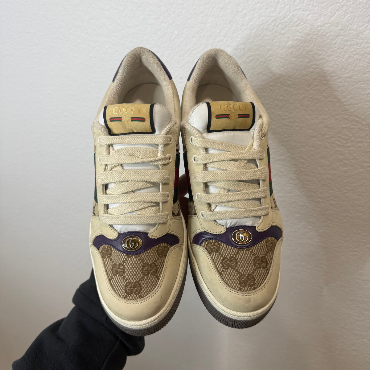 Gucci Screener Monogram Sneakers - Size 9.5