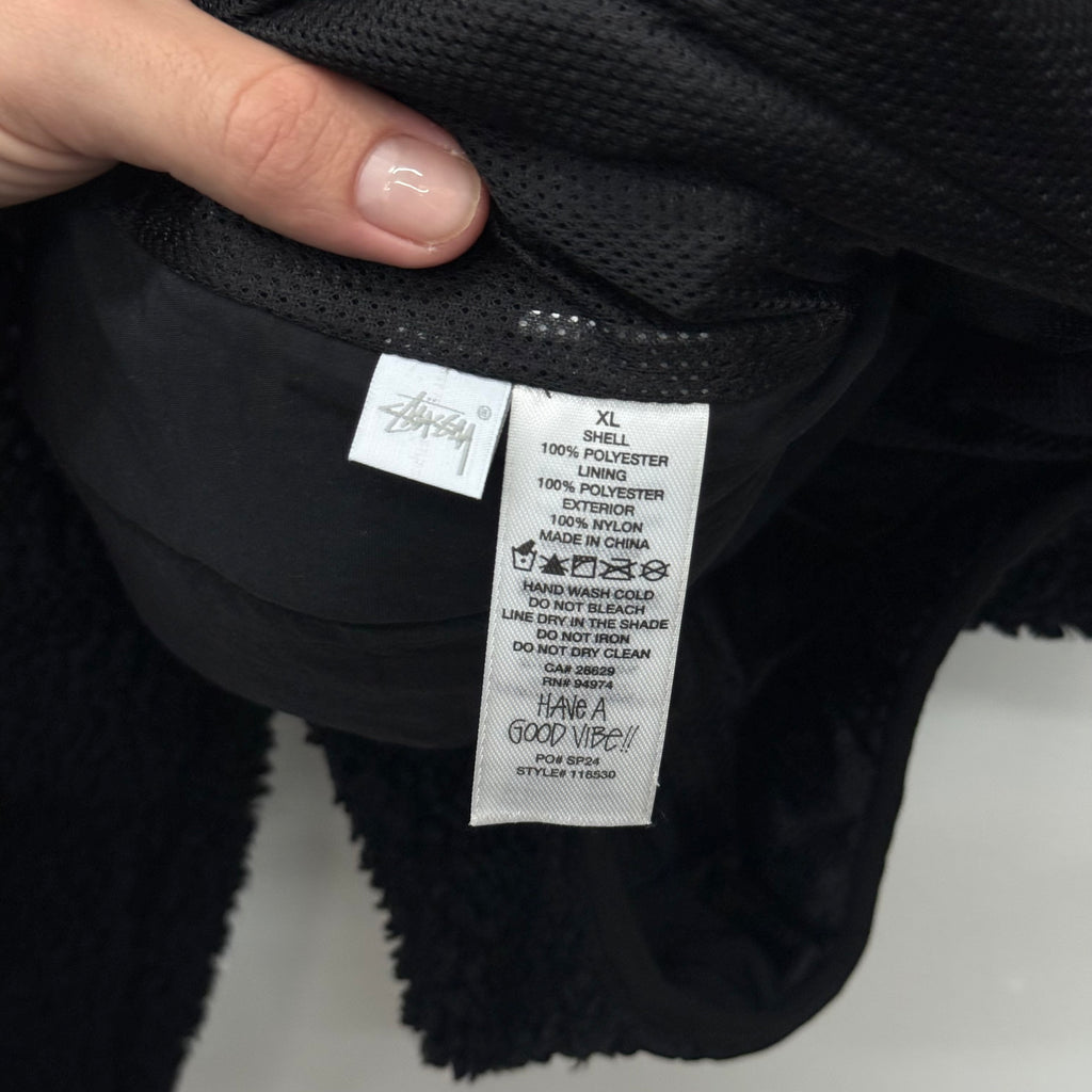 Stussy Fleece Zip Hooded Jacket - Size XL